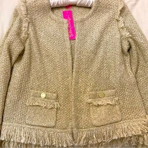 NWT Lilly Pulitzer Gold Metallic Cardigan, M